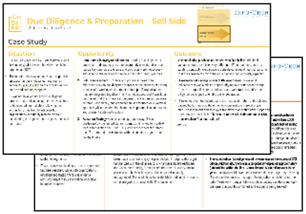 Screenshots of the 'M and A Sell Case Studies' deliverable.