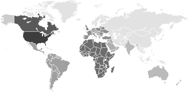 Geospatial map of survey responses shaded in accordance with the percentages listed below.