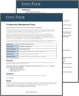 screenshot from the Configuration Management Policy