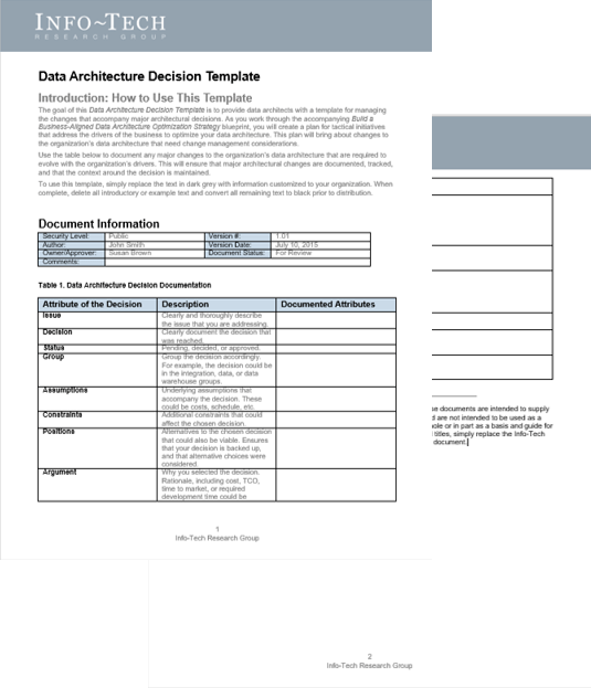 Data Architecture Decision Template